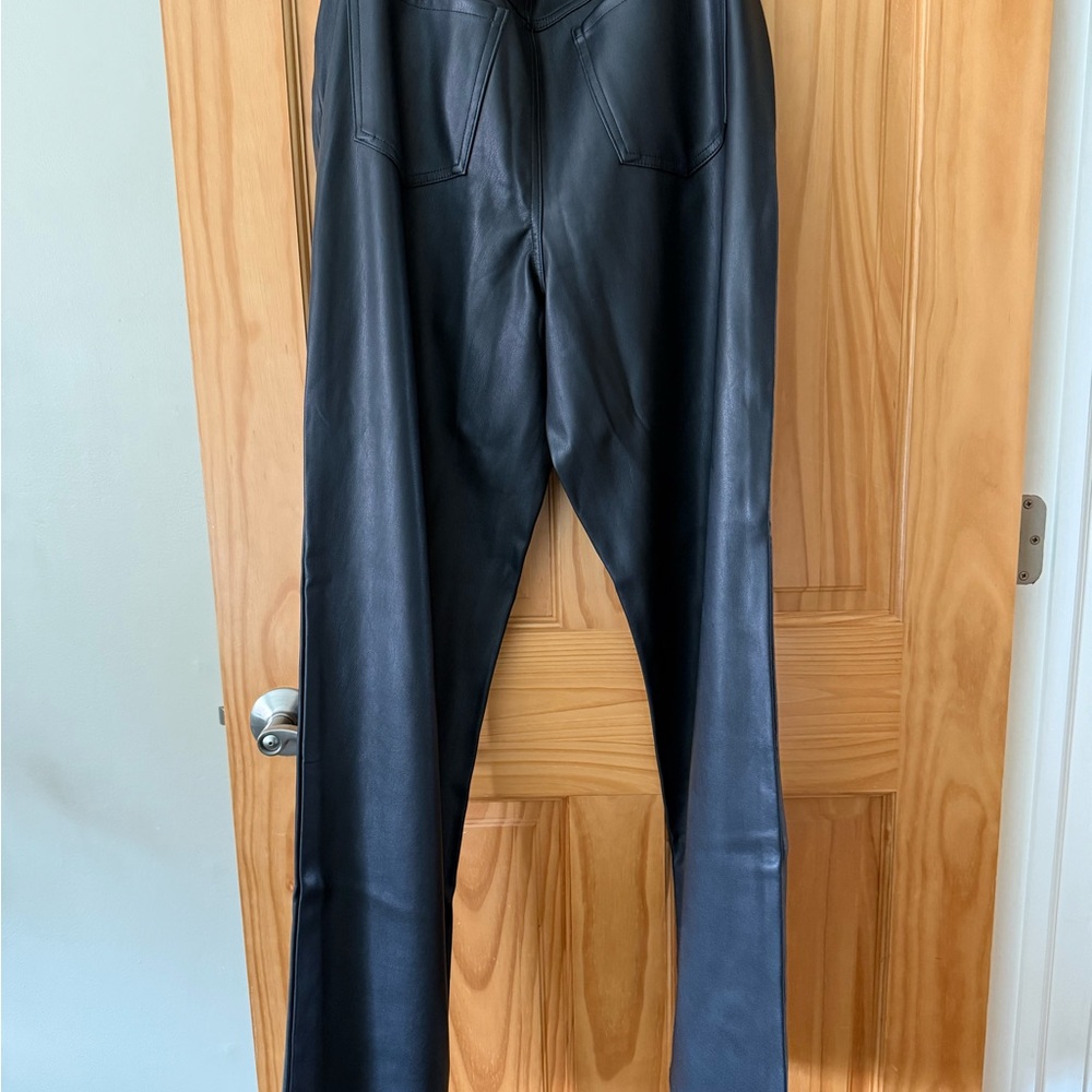 Black Faux Leather Pants